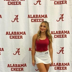 red athletic top with padding